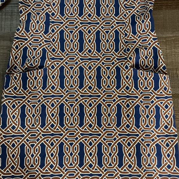 J McLaughlin Elegant Blue and White Patter Catalina Catalyst Dress Celtic Design - Picture 3 of 6